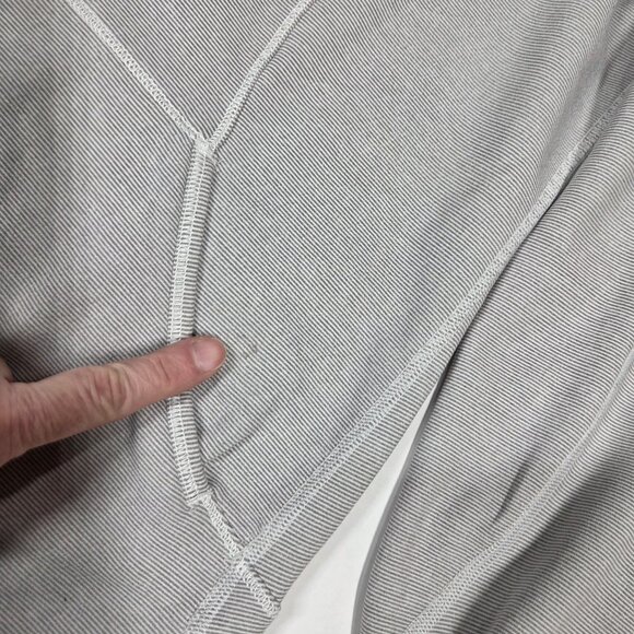 Lululemon Base Runner Hoodie 8 Wee Stripe White Gray W3B90S Running - Picture 5 of 12